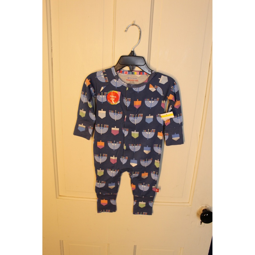 Magnetic Me Baby Pajamas Sleepers‎ Footie 0-3 Months Hanukkah Menorah Print